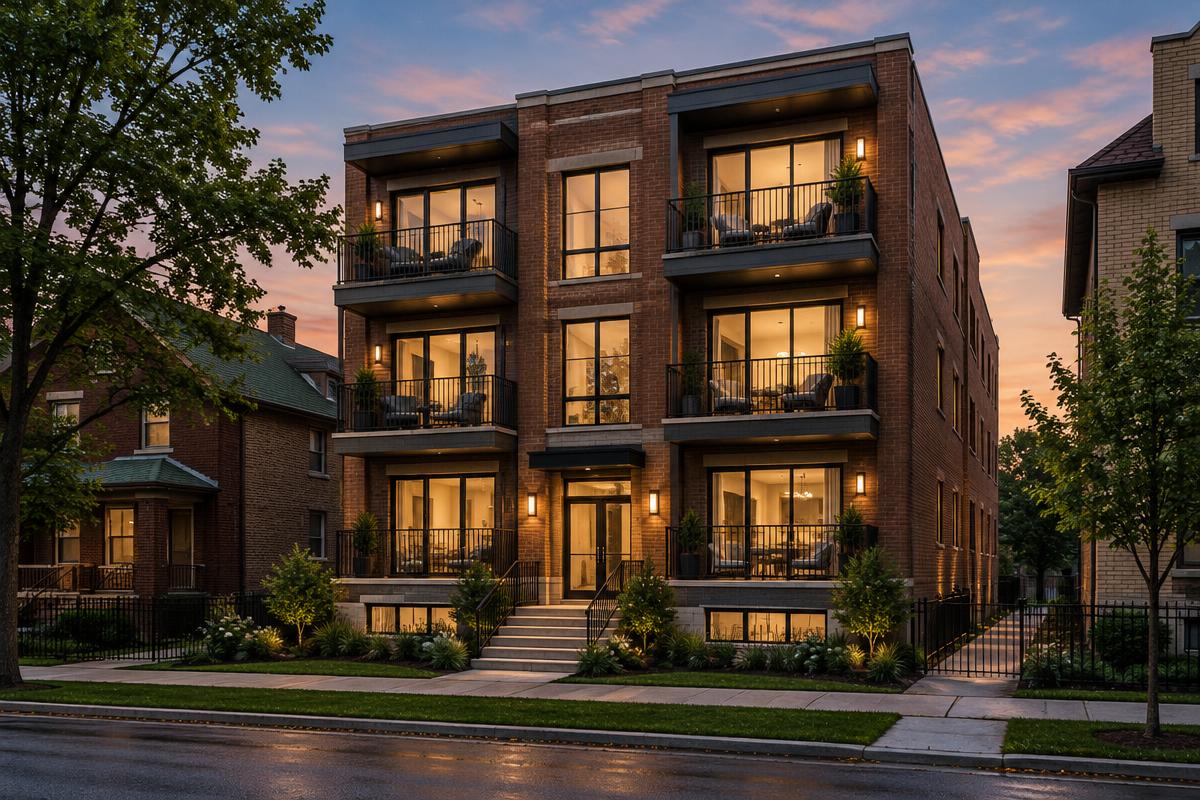 Rendering — 4-unit new build, Chicago, IL