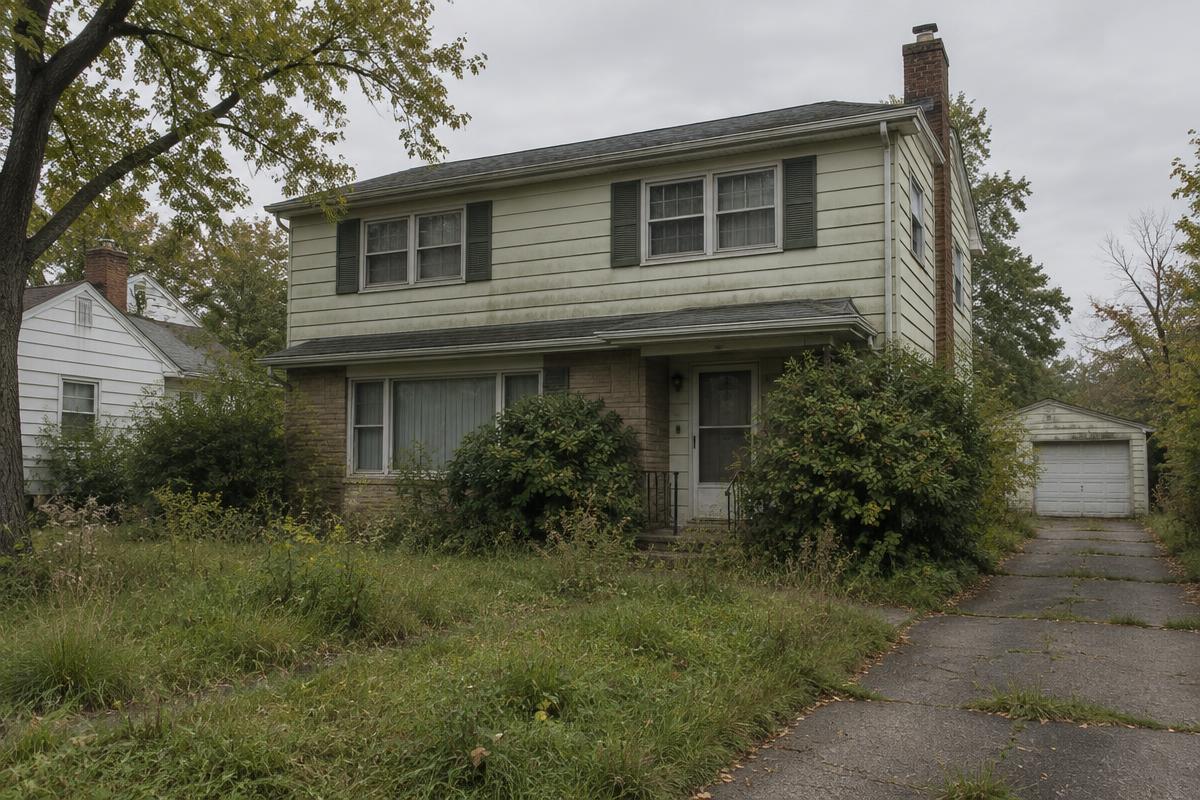 Rendering — the property before renovation, Columbus, OH