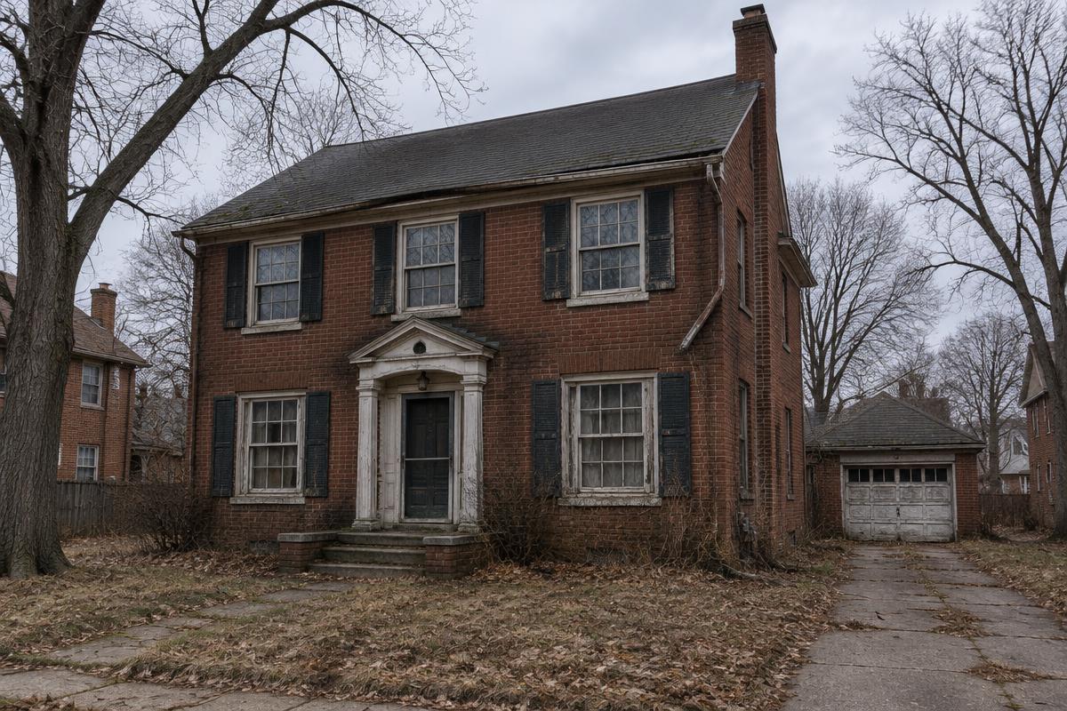 Rendering — the property before renovation, Detroit, MI