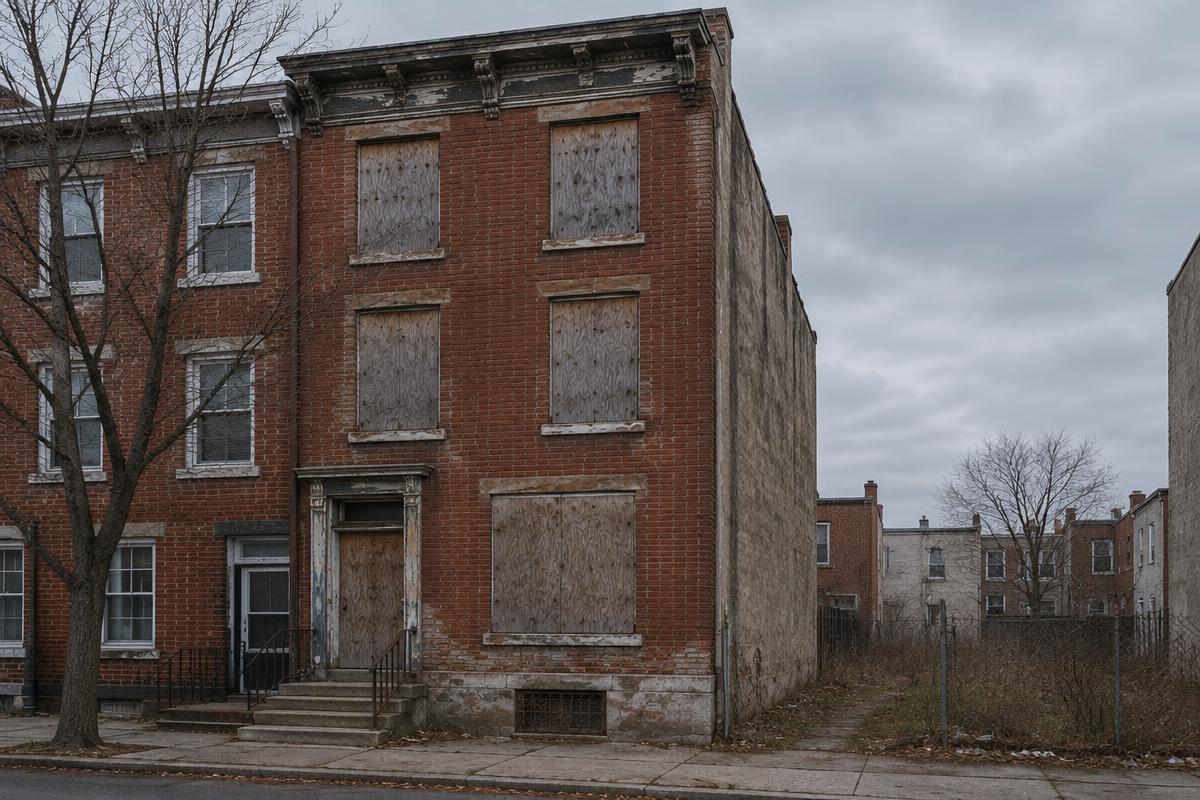 Rendering — the property before renovation, Philadelphia, PA