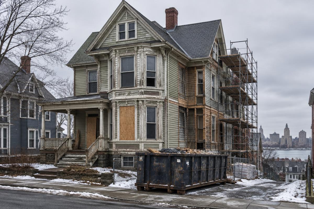 Rendering — the property before renovation, Providence, RI