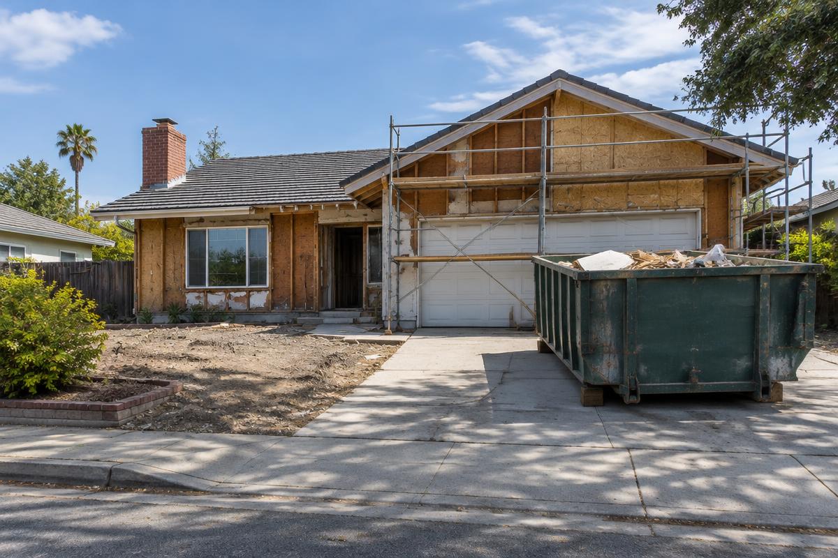 Rendering — the property before renovation, Sacramento, CA