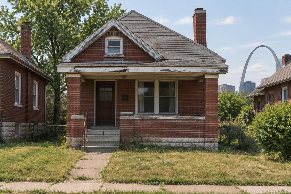 Rendering — the property before renovation, St. Louis, MO