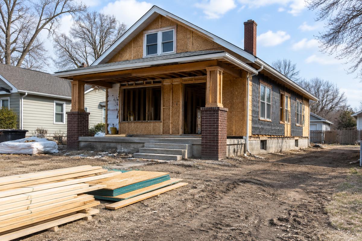 Rendering — the property before renovation, Wichita, KS
